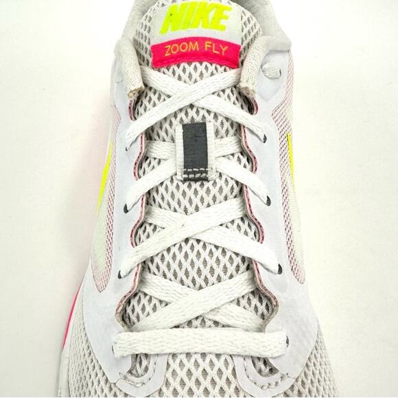Nike Zoom Fly Dynamic Support Women Running Sneakers Size 10 White Pink Yellow - Picture 14 of 16